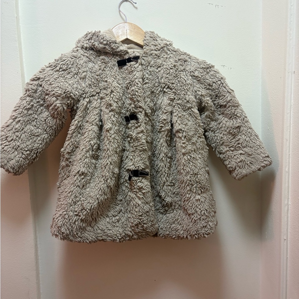 Toddler Girls American Widgeon Faux Fur Winter‎ Coat Size 4 Or 4T Tan Brown